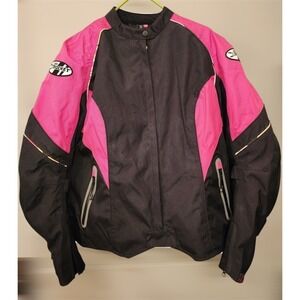 Joe Rocket Women's Motorcycle Jacket Pink Black Size L Riding Gear